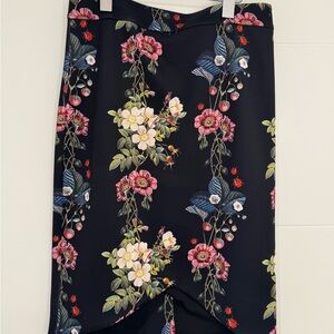 Ted Baker Black Floral Skirt